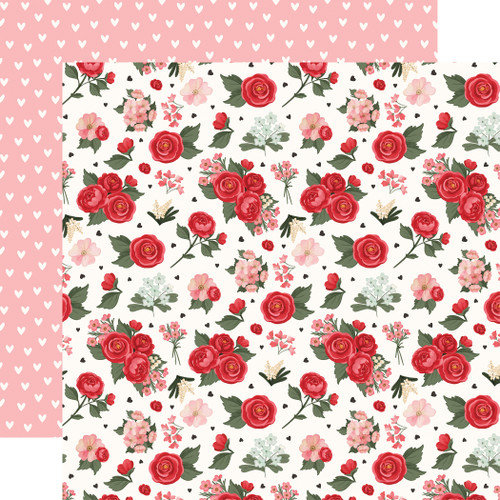 25 Pack - Carta Bella Be Mine Double-Sided Cardstock 12"X12"-Love And Pretty Flowers - 5A003D2J-1H9BY - 810192597512