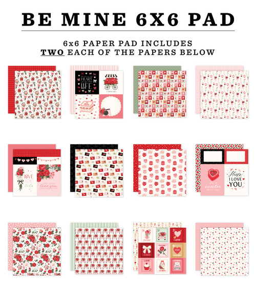 3 Pack - Carta Bella Double-Sided Paper Pad 6"X6"-Be Mine - 5A003D2F-1H9C8