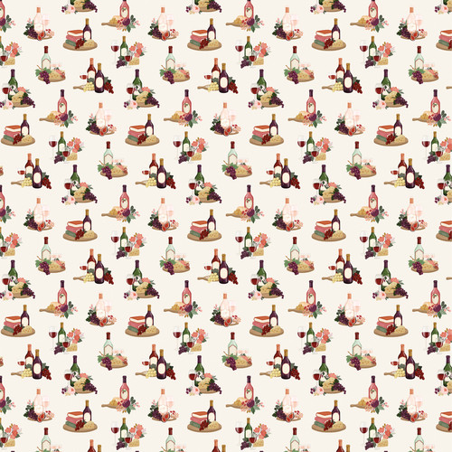 25 Pack - Carta Bella Wine Double-Sided Cardstock 12"X12"-Cheese And Board - 5A003D37-1H9CN