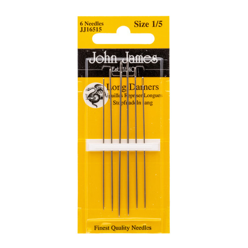 John James Long Darners Hand Needles-Assorted Sizes 1-5, 6/Pkg - 5A003FY4-1H9SQ - 783932200587