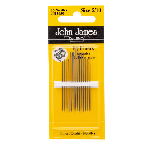 John James Milliners Hand Needles-Assorted Sizes 5-10, 16/Pkg - JJ150-1H9ST - 783932200716