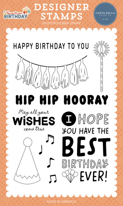 Carta Bella They Say It's Your Birthday Stamp Set-Tassel Banner - 5A003D6H-1H9G4 - 810192598861