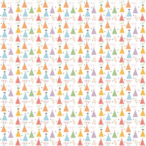 25 Pack - Echo Park Party Animal Double-Sided Cardstock 12"X12"-Party Hats - 5A003D47-1H9DM