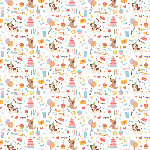 25 Pack - Echo Park Party Animal Double-Sided Cardstock 12"X12"-Birthday Dog - 5A003D47-1H9DS