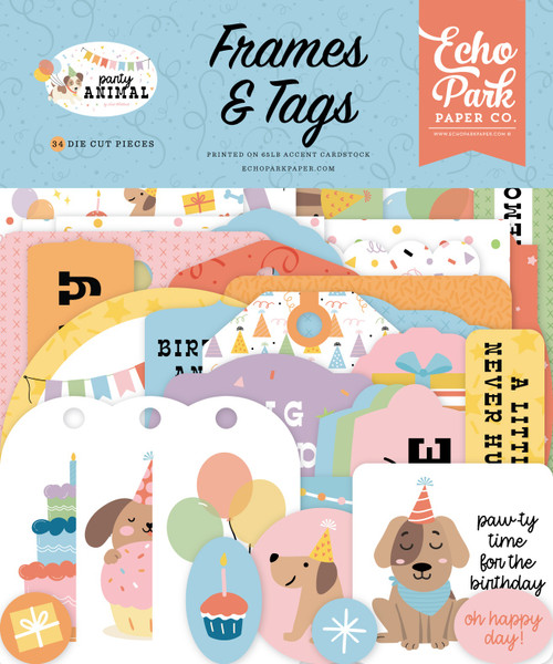 3 Pack - Echo Park Frames & Tags Cardstock Ephemera-Party Animal - 5A003D4Q-1H9DV - 810192597420