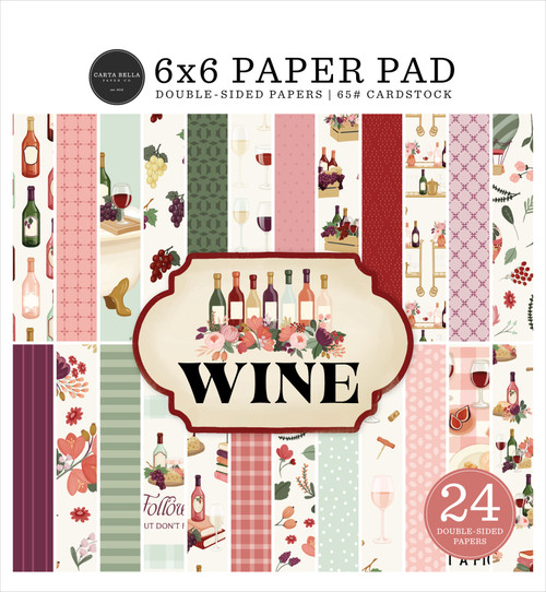 Carta Bella Double-Sided Paper Pad 6"X6"-WINE - 5A003D3Y-1H9CK - 810192597833