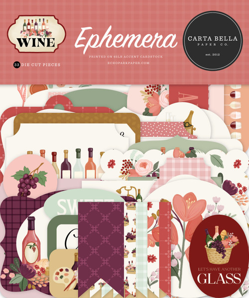 Carta Bella Cardstock Ephemera-WINE - 5A003D3F-1H9CP - 810192597840