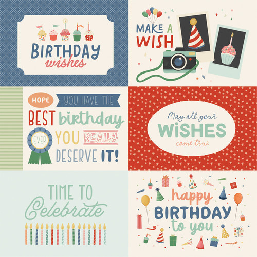 25 Pack - They Say It's Your Birthday Double-Sided Cardstock 12"X12"-6x4 Journaling Cards - 5A003D64-1H9GZ