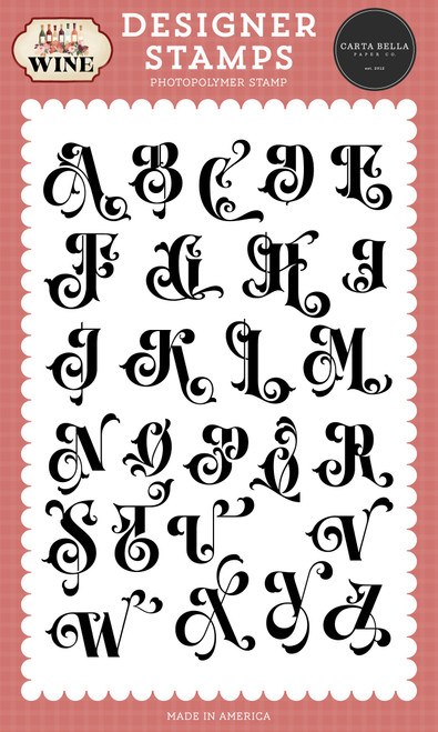 Carta Bella Wine Stamp Set-Flourish Alphabet - 5A003D41-1H9CV - 810192598007