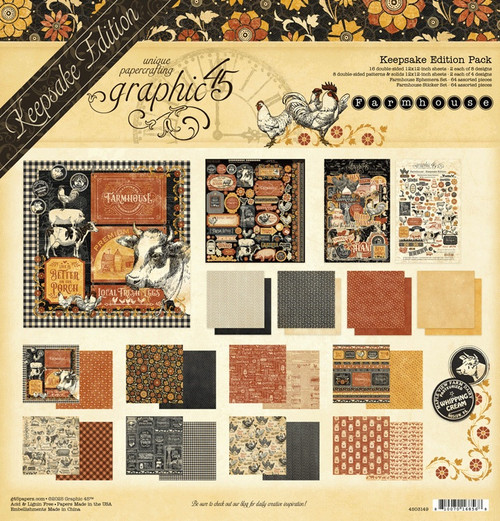 Graphic 45 Keepsake Edition Kit-Farmhouse - 5A003DCD-1H9M1 - 810070168568