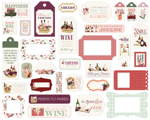 Carta Bella Frames & Tags Cardstock Ephemera-WINE - 5A003D3Q-1H9CW