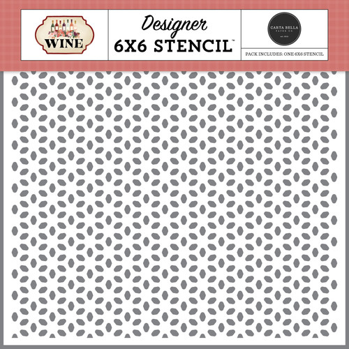 Carta Bella Wine Stencil 6"X6"-Petal And Pour - 5A003D3H-1H9D2 - 810192597949