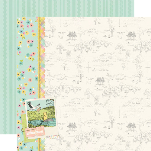 25 Pack - Simple Stories Pooh Baby Double-Sided Cardstock 12"x12"-Hello Baby - 5A003CSD-1H90L - 810191521365