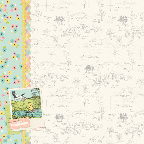 25 Pack - Simple Stories Pooh Baby Double-Sided Cardstock 12"x12"-Hello Baby - 5A003CSD-1H90L
