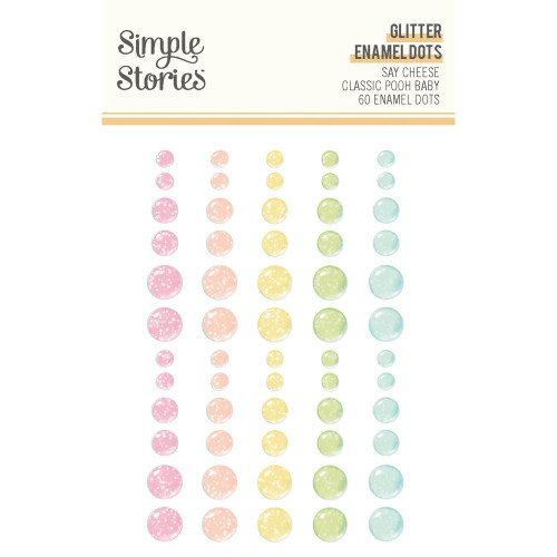 3 Pack - Simple Stories Glitter Enamel Dots 60/Pkg-Classic Pooh Baby - 5A003CRQ-1H913 - 810191521662