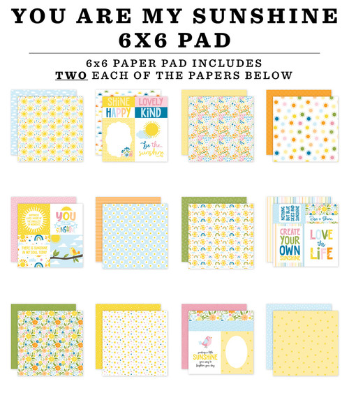 Echo Park Double-Sided Paper Pad 6"X6"-You Are My Sunshine - 5A003D54-1H9FK Echo Park Double-Sided Paper Pad 6"X6"-You Are My Sunshine - 5A003D54-1H9FK