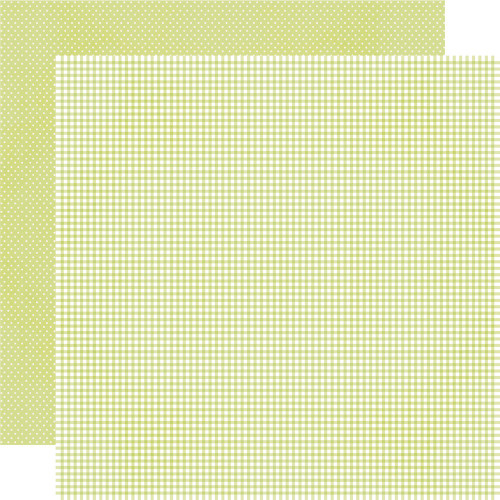 25 Pack - Simple Stories Pooh Baby Double-Sided Cardstock 12"x12"-Pear Gingham - 5A003CSD-1H914 - 810191521525