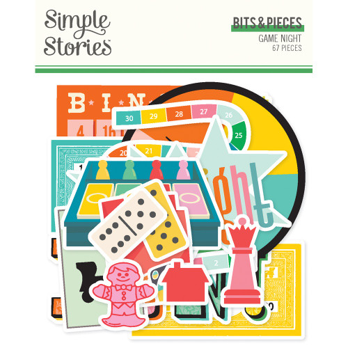 3 Pack - Simple Stories Bits & Pieces Die Cuts 67/Pkg-Game Night - 5A003CRN-1H912 - 810191522546