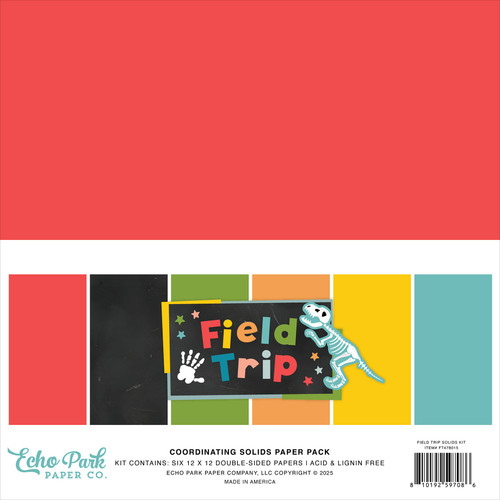Echo Park Solids Collection Kit 12"X12"-Field Trip - 5A003D1G-1H9B6 - 810192597086