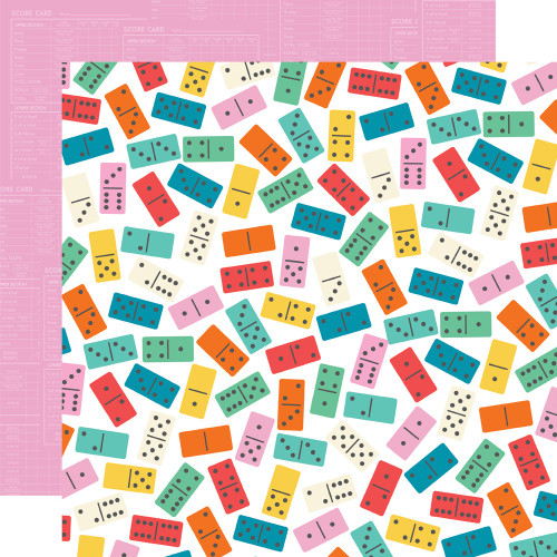 25 Pack - Simple Stories Game Night Double-Sided Cardstock 12"x12"-Time's Up - 5A003CS2-1H91N - 810191522454