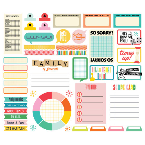 3 Pack - Simple Stories Journal Bits & Pieces Die Cuts 44/pkg-Game Night - 5A003CR3-1H920