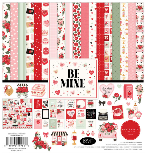 Carta Bella Collection Kit 12"X12"-Be Mine - 5A003D2N-1H9BL - 810192597567