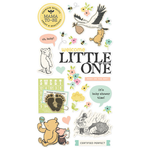 Simple Stories Chipboard Stickers 6"x12" 25/pkg-Classic Pooh Baby - 5A003CNT-1H91F
