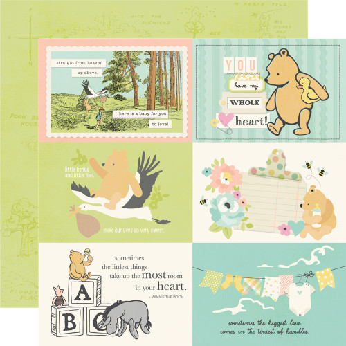 25 Pack - Simple Stories Pooh Baby Double-Sided Cardstock 12"x12"-4X6 Elements - 5A003CSD-1H92F - 810191521471