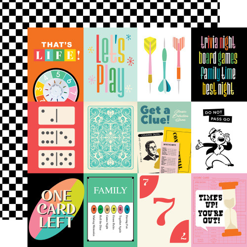 25 Pack - Simple Stories Game Night Double-Sided Cardstock 12"x12"-3X4 Month Elements - 5A003CS2-1H924 - 810191522485