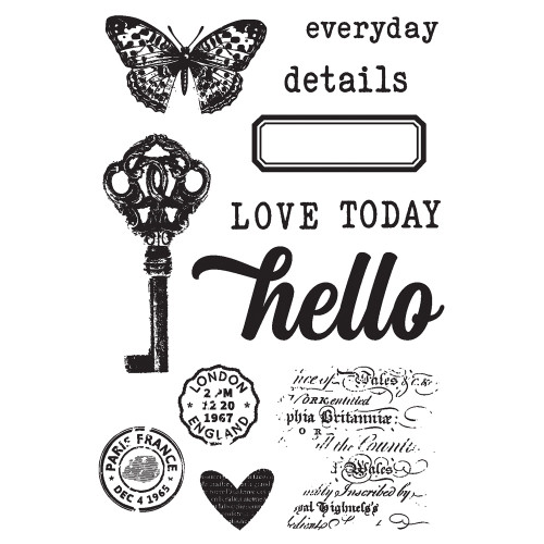Simple Stories Vintage Junk Drawer Photopolymer Stamps -Simple Vintage Junk Drawer - 5A003CSG-1H91Y