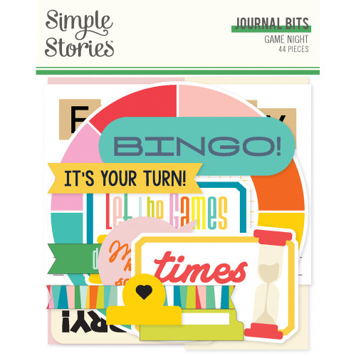 Simple Stories Journal Bits & Pieces Die Cuts 44/pkg-Game Night - 5A003CR3-1H920 - 810191522553