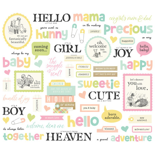 Simple Stories Sentimnet Bits & Pieces Die Cuts 59/Pkg -Classic Pooh Baby - 5A003CQ2-1H92D