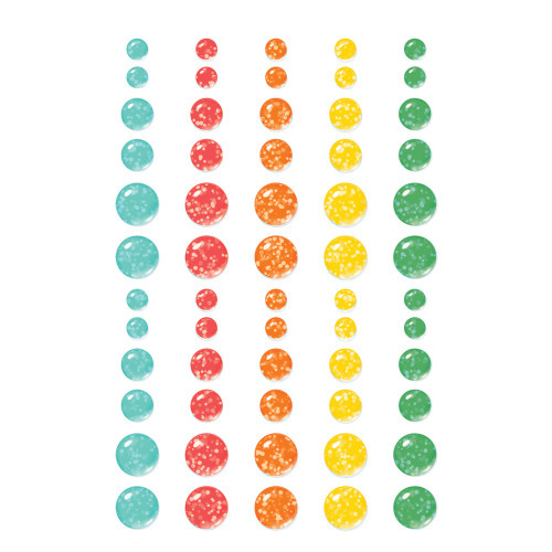 Simple Stories Glitter Enamel Dots 60/Pkg-Game Night - 5A003CRK-1H92M