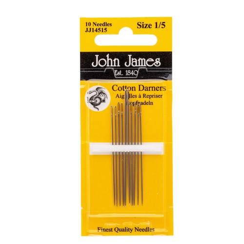 John James Cotton Darners Hand Needles-Assorted Sizes 1-5, 10/Pkg - JJ145-1H9SS - 783932200471