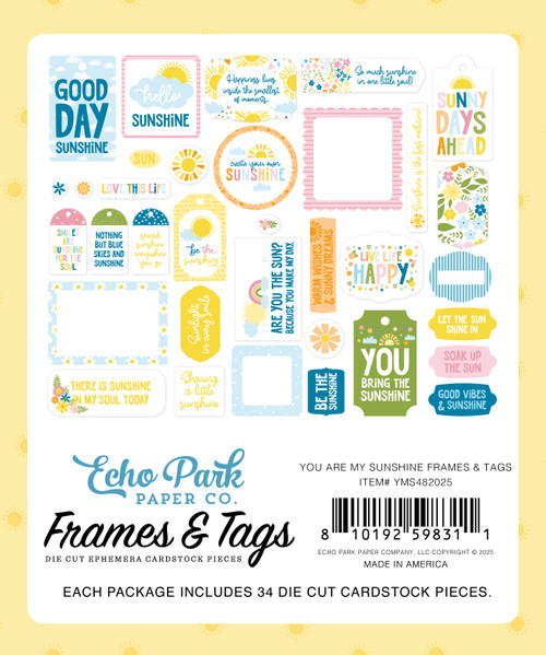 Echo Park Frames & Tags Ephemera-You Are My Sunshine - 5A003D5W-1H9G2 Echo Park Frames & Tags Ephemera-You Are My Sunshine - 5A003D5W-1H9G2