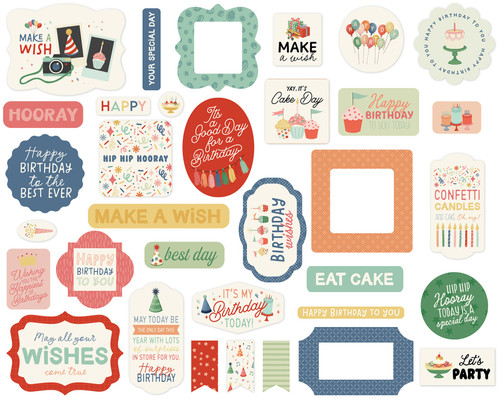 Carta Bella Ephemera-They Say It's Your Birthday - 5A003D6W-1H9GP Carta Bella Ephemera-They Say It's Your Birthday - 5A003D6W-1H9GP
