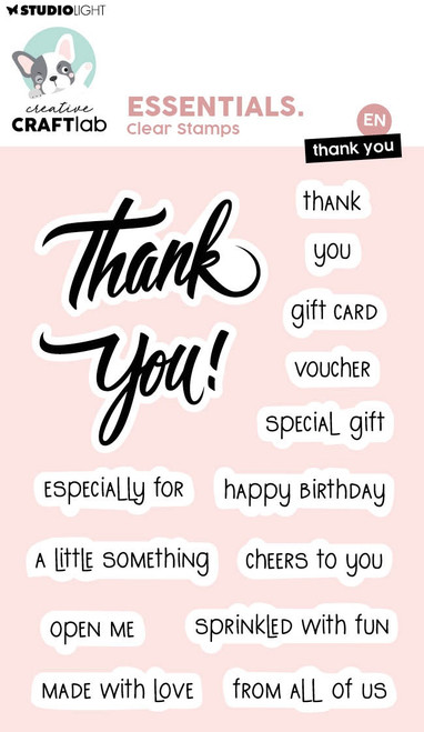Studio Light Essentials Clear Stamp-Thank You - 5A003DGD-1H9QB - 8713943164860