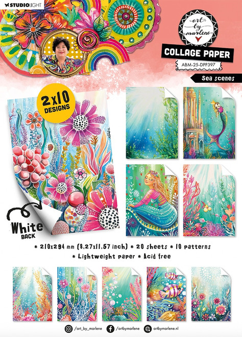 Art By Marlene Collage Paper 8.27"X11.57" 20/pkg-Sea Scenes - 5A003DG4-1H9P2 - 8713943164044