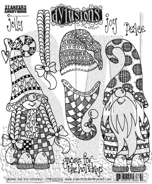 Dyan Reaveley's Dylusions Cling Stamp Collections 8.5"X7"-Gnome For The Holidays - 5A003FZY-1H9VK - 732388243839