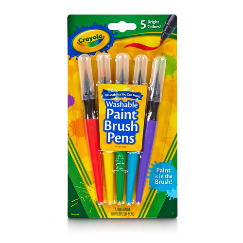 Crayola Project Paintbrush Pens 5/Pkg-Assorted Colors - 5A0035ZS-1H790 - 071662062019