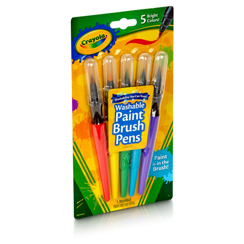 Crayola Project Paintbrush Pens 5/Pkg-Assorted Colors - 5A0035ZS-1H790