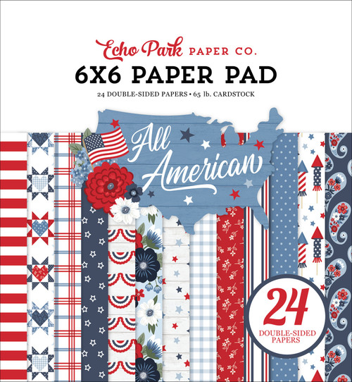 3 Pack - Echo Park Double-Sided Paper Pad 6"X6"-All American - 5A003HZ1-1HD83 - 810208644704