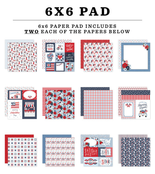 3 Pack - Echo Park Double-Sided Paper Pad 6"X6"-All American - 5A003HZ1-1HD83