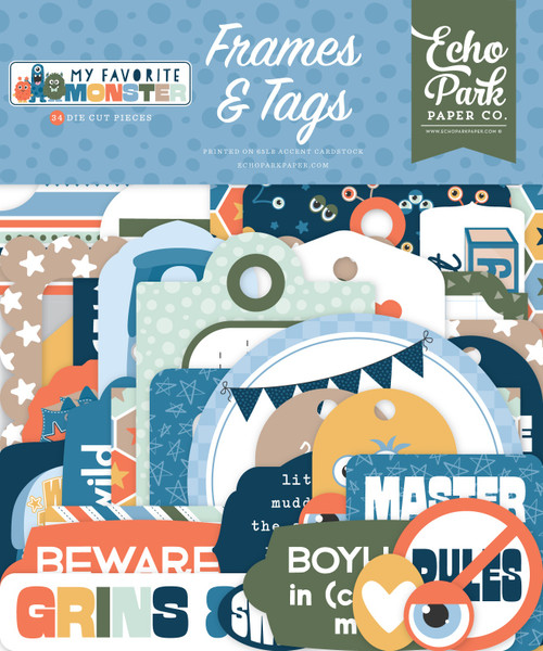 3 Pack - Echo Park Frames & Tags Ephemera-My Favorite Monster - 5A003HZM-1HD73 - 810208640881