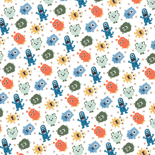 25 Pack - Echo Park My Favorite Monster Cardstock 12"X12"-Mischievous Monsters - 5A003J32-1HD8D
