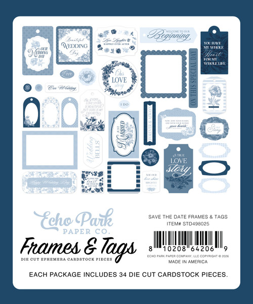 3 Pack - Echo Park Frames & Tags Ephemera-Save The Date - 5A003J2M-1HD7K