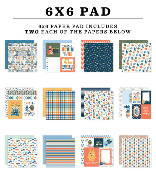 3 Pack - Echo Park Double-Sided Paper Pad 6"X6"-My Favorite Monster - 5A003HZ3-1HD7W