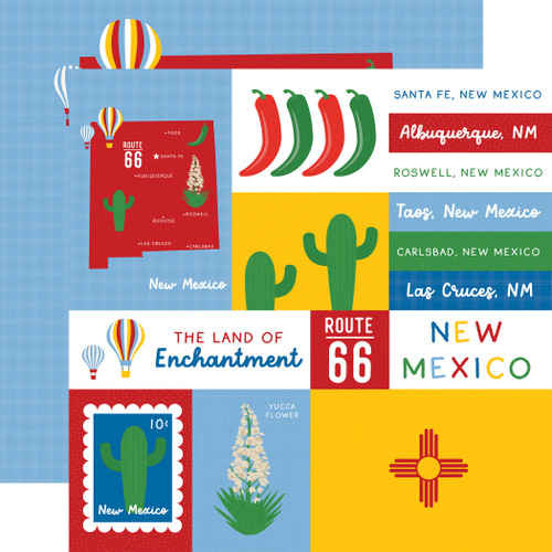 25 Pack - Echo Park Our United States Cardstock 12"X12"-New Mexico - 5A003HYV-1HD8T - 810208641529