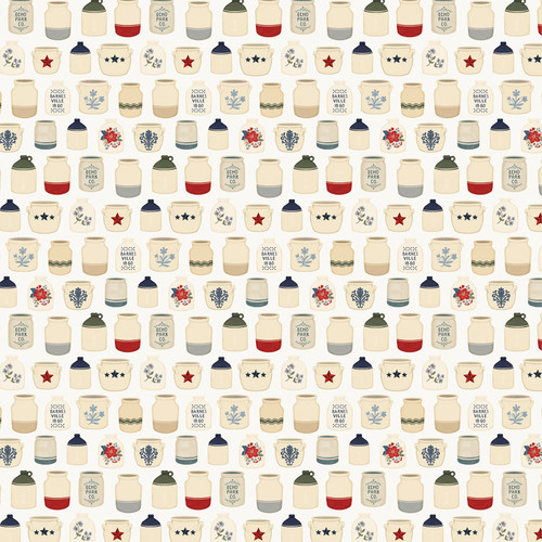 25 Pack - Carta Bella Americana Summer Cardstock 12"X12"-Painted Pottery - 5A003HY8-1HD3C