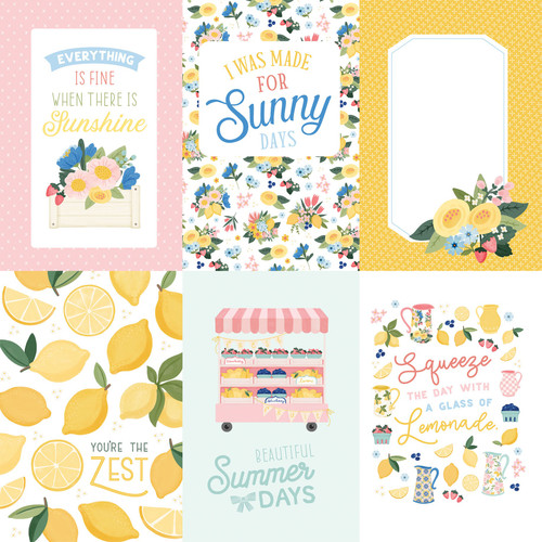 25 Pack - Carta Bella Lemonade Cardstock 12"X12"-4x6 Journaling Cards - 5A003HW9-1HD38